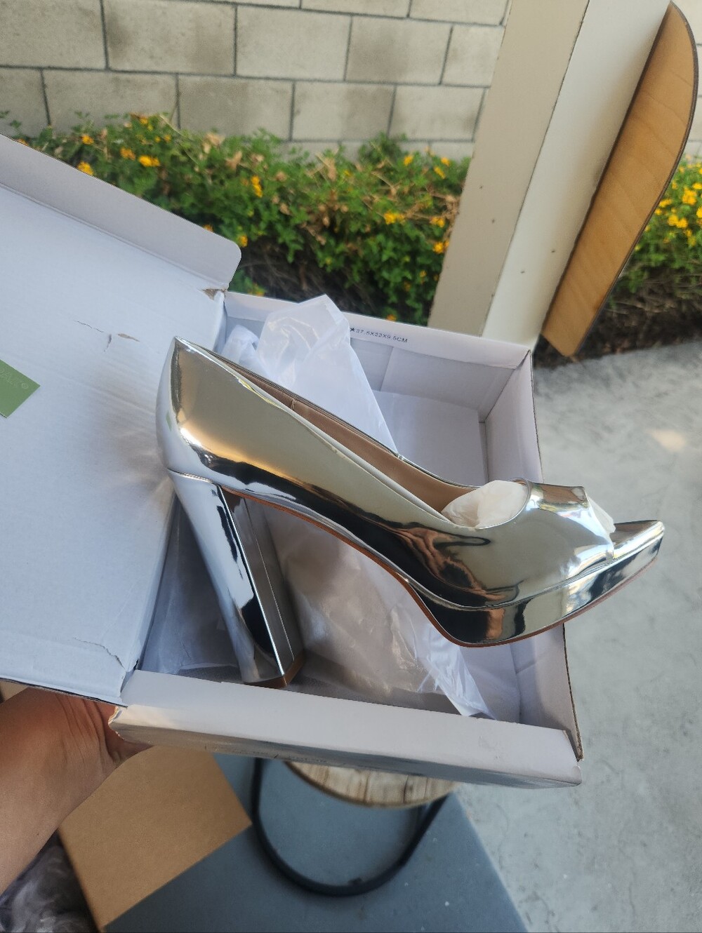 Silver Metallic Heels